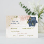 ネイビー赤面花葉緑 出欠カード (スタンド正面)