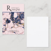 ネイビー赤面金ゴールドピンクマーブルジュエリーディスプレイ 名刺 (正面/裏面)