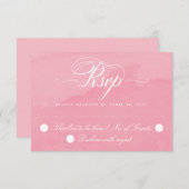 ネイビー赤面金ゴールドフローラダリアウェディングRSVPカード 出欠カード (正面/裏面)