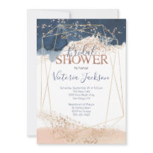 ネイビー赤面金ゴールドブライダルシャワー