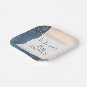 ネイビー赤面金ゴールドベビーシャワー ペーパープレート (傾斜あり)