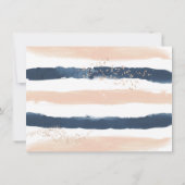 ネイビー赤面金ゴールドベビーリビールシャワー招待 招待状 (裏面)