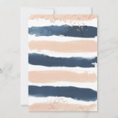 ネイビー赤面金ゴールドベビーリビールシャワー招待 招待状 (裏面)