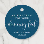 ネイビー踊り足フリップフロップ結婚式の引き出物ラベル フェイバータグ (裏面)