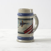 ネイビー軍隊ジェット戦闘機エンジェルズホすごいーネット  ビールジョッキ (正面右)