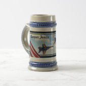 ネイビー軍隊ジェット戦闘機エンジェルズホすごいーネット  ビールジョッキ (正面左)