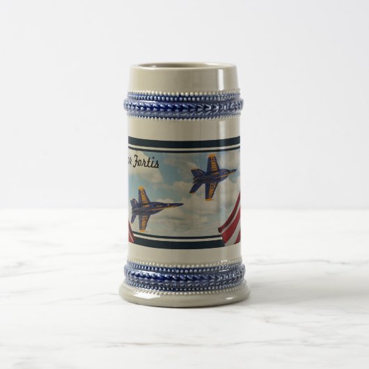 ネイビー軍隊ジェット戦闘機エンジェルズホすごいーネット  ビールジョッキ (中央)
