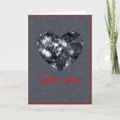 ネイビー迷彩柄"愛する"バレンタインハートカード シーズンカード (正面)