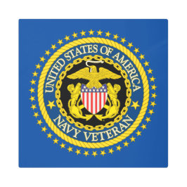 ネイビー退役軍人トラック帽 メタルプリント