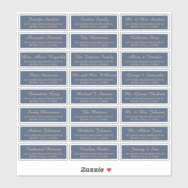 ネイビー金ゴールドの個々のゲストアドレスエレガントラベル シール