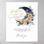 ネイビー金ゴールドの月おむつラッフルポスター ポスター (正面)