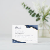 ネイビー金ゴールドアゲートゲードマーブル結婚ズ エンクロージャーカード (スタンド正面)