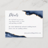 ネイビー金ゴールドアゲートゲードマーブル結婚ズ エンクロージャーカード (正面)