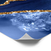 ネイビー金ゴールドアゲ結婚ートの8つのテーブルの座席表 ポスター (角)