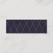 ネイビー金ゴールドアールデコパターカスタムンのアドレスカード スキニー名刺 (裏面)