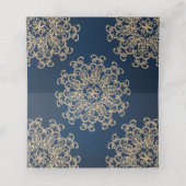 ネイビー金ゴールドインディアンスタイルテント座席表 プレイスカード (内部開封)