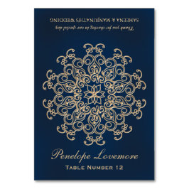 ネイビー金ゴールドインディアンスタイルDIYテント座席表 テーブルナンバー