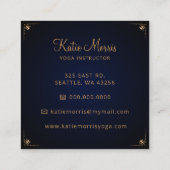 ネイビー金ゴールドエレガントマンダラヨガインストラクター スクエア名刺 (裏面)