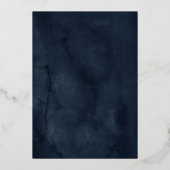 ネイビー金ゴールドエンチャントフローラバタフライキンセアニェラ 箔招待状 (裏面)