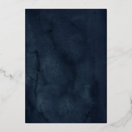 ネイビー金ゴールドエンチャントフローラバタフライキンセアニェラ 箔招待状 (裏面)