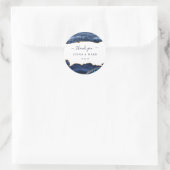 ネイビー金ゴールドグリッターアゲートヘードマーブルサンキューユア ラウンドシール (バッグ)