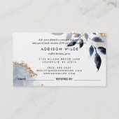 ネイビー金ゴールドグリッターボ離れタニカルモダン 紹介カード (裏面)