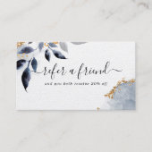 ネイビー金ゴールドグリッターボ離れタニカルモダン 紹介カード (正面)