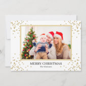 ネイビー金ゴールドグリッターメリークリスマスフォト シーズンカード (正面)