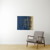 ネイビー金ゴールドグリッター卒業パーティー写真ブース タペストリー (インサイチュ(横))