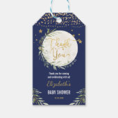ネイビー金ゴールドグリーンムーントゥインクルスターシャワーの好意 ギフトタグ (正面)