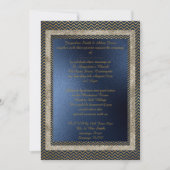 ネイビー金ゴールドシェブロンエレガントなウェディングステーショナリー 招待状 (正面)