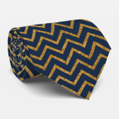 ネイビー金ゴールドシェブロンTIE ネクタイ (ロール)