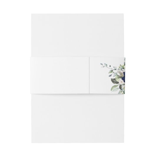 ネイビー金ゴールドシャンパンアイボリー幾何学的な緑 招待状ベリーバンド (裏面例)