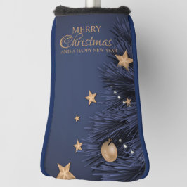 ネイビー金ゴールドシンプルクリスマスデイパター最高の ゴルフヘッドカバー