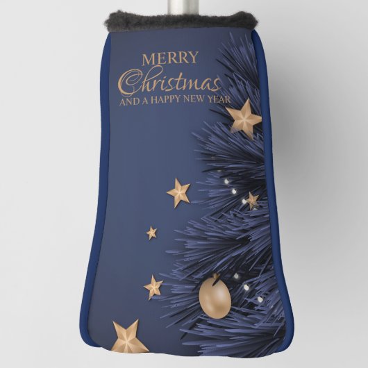 ネイビー金ゴールドシンプルクリスマスデイパター最高の ゴルフヘッドカバー (回転90)