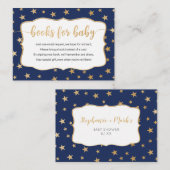 ネイビー金ゴールドスターズボーイブックリクエストカード 名刺 (正面/裏面)