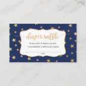 ネイビー金ゴールドスターズ男の子おむつラッフルカード エンクロージャーカード (正面)