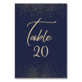 ネイビー金ゴールドスターダスト結婚式 テーブルナンバー (裏面)