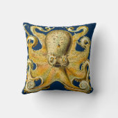 ネイビー金ゴールドタコクール抽象芸術お尻枕 クッション (裏面)