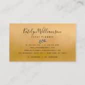 ネイビー金ゴールドトロピカルパームエレガントスクリプモダント 名刺 (裏面)