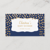 ネイビー金ゴールドドットおむつラッフルチケット エンクロージャーカード (裏面)