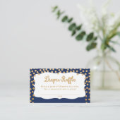 ネイビー金ゴールドドットおむつラッフルチケット エンクロージャーカード (スタンド正面)
