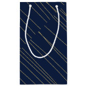 ネイビー金ゴールドハッピーバースデー スモールペーパーバッグ (裏面)