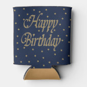 ネイビー金ゴールドハッピーバースデー 缶クーラー (正面)