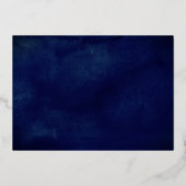 ネイビー金ゴールドバタフライドレスキンセアニェラ 箔招待状 (裏面)