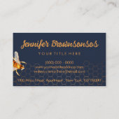 ネイビー金ゴールドビーオンハニカムピア 名刺 (裏面)