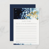 ネイビー金ゴールドフィッシュデートjarゲームウェディングシャワー エンクロージャーカード (正面/裏面)