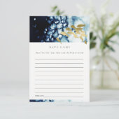 ネイビー金ゴールドフィッシュデートjarゲームウェディングシャワー エンクロージャーカード (スタンド正面)