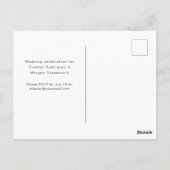 ネイビー金ゴールドフォイル結婚フローラのはがき ポストカード (裏面)