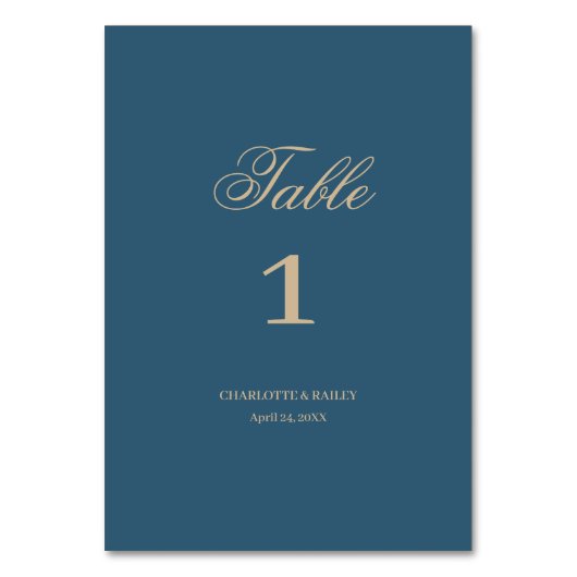 ネイビー金ゴールドフローラボ結婚ーホズ テーブルナンバー (正面)